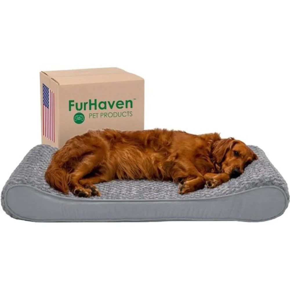 Orthopedic Dog Bed for Large Dogs w/ Removable Washable Cover - Gray, Jumbo/XL